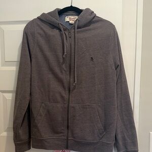Original Penguin Men's Heather Gray Full-Zip Hoodie